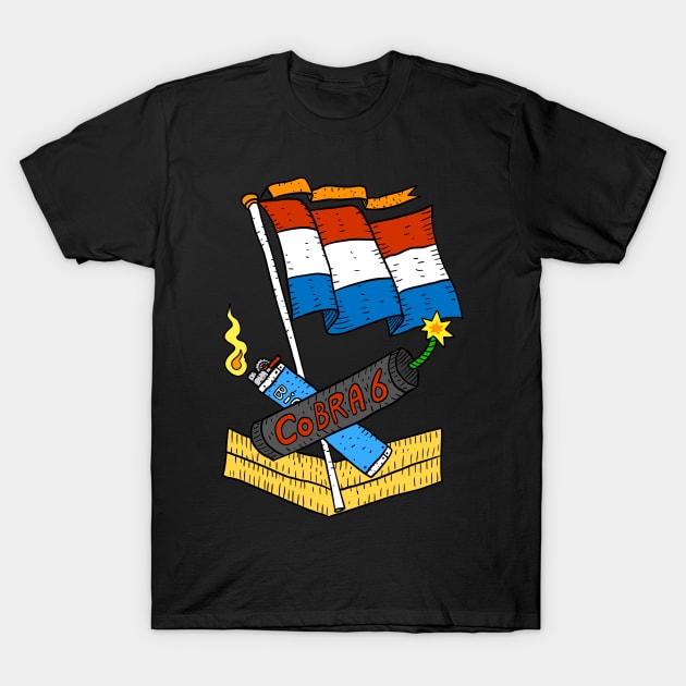 dutch fireworks fan. vuurwerk, cobra 6. T-Shirt by JJadx